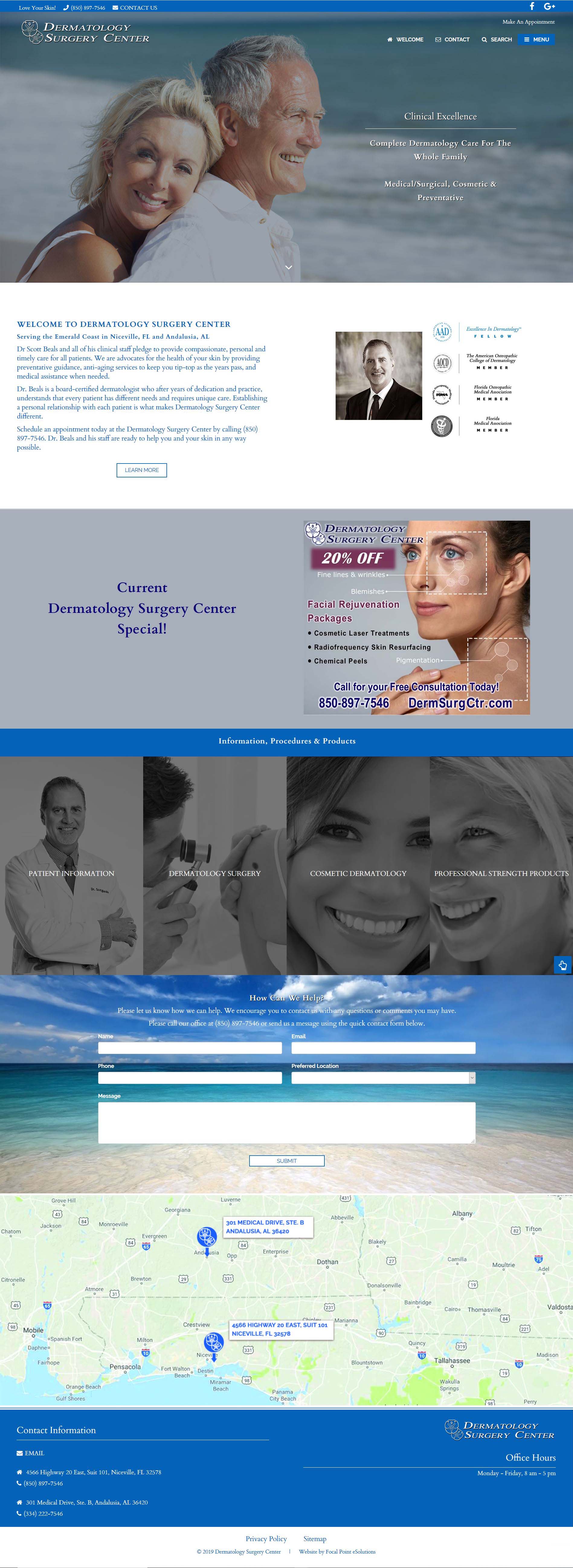 Dermatology Surgery Center Website - Niceville & Andalusia