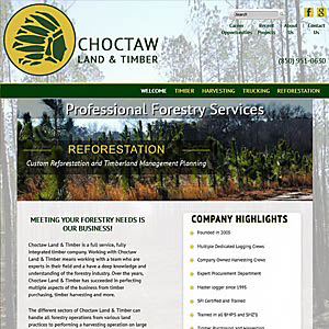 Website Design Choctaw Land and Timber DeFuniak Springs FL