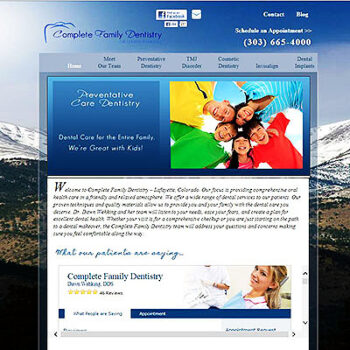 Dental Website Design: Complete Family Dentistry of Lafayette CO