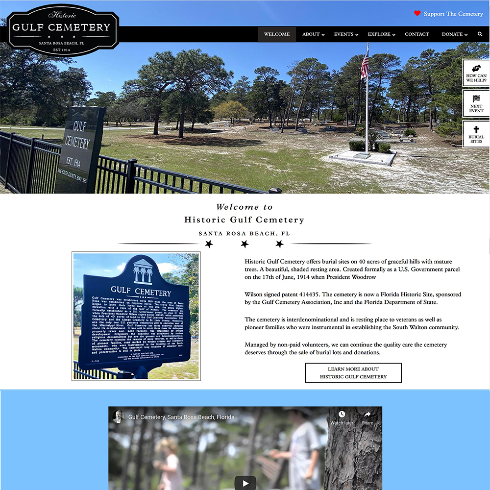 Historic Gulf Cemetery - Santa Rosa Beach FL - A beautiful, shaded resting area